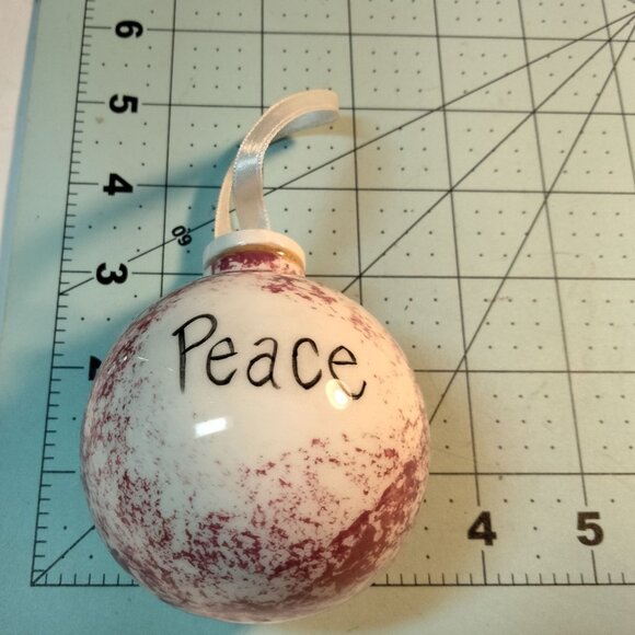 Peace Angel Christmas Ornament Hand Painted Ceramic - Picture 5 of 7